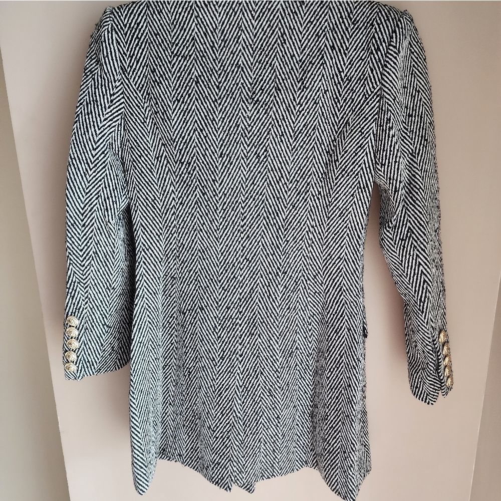 Double breasted striped wool coat - Picture 9 of 10